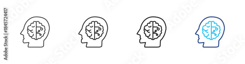 Knowledge icon set outline multistyle vector concept illustrations