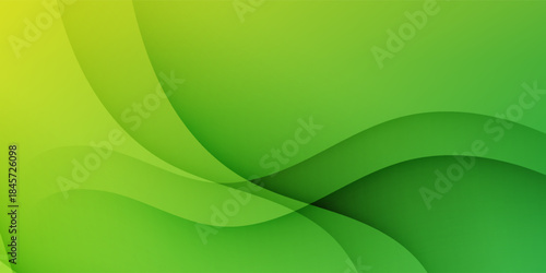 Abstract Green and Yellow Wavy Layers Background. Suit for banner, web, poster, pamflet, brochure and presentation