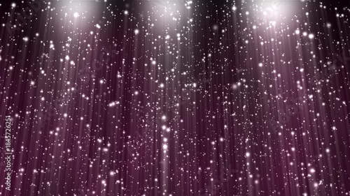 Snowfall stars falling on red light background