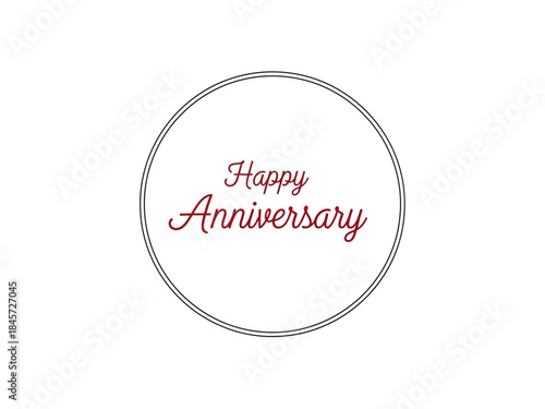 Elegant Happy Anniversary Graphic Design with Circle Frame