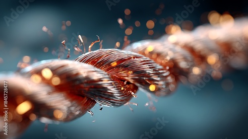 industrial copper wiring detail macro shot illustration