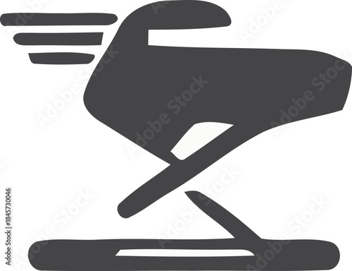 Express delivery service icon featuring speed lines for swift logistics