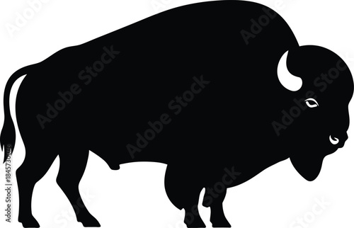 Bison silhouette isolated on transparent background