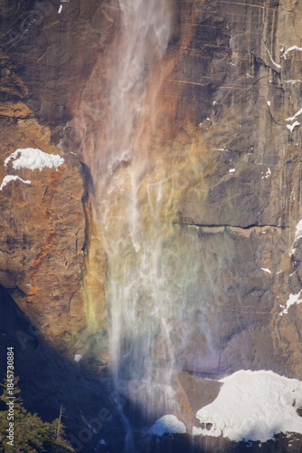  Close up Waterfall in Yosemite National Park at winter