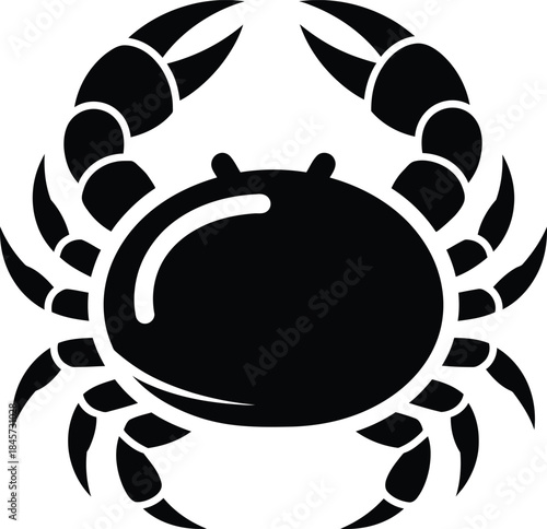 Silhouette of a crab isolated on transparent background