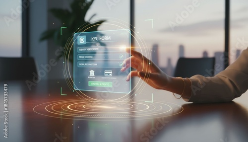 Wallpaper Mural Digital kyc form submission corporate office interactive technology modern workspace close-up view compliance innovation Torontodigital.ca