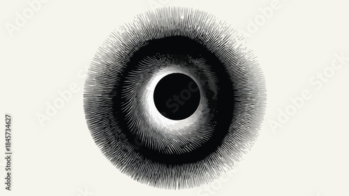 Abstract Poster Design with Circle and Black Hole - Creative Concept