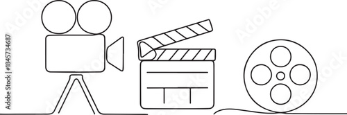 Cinematography Equipment Line Art Creative Film Business Icons