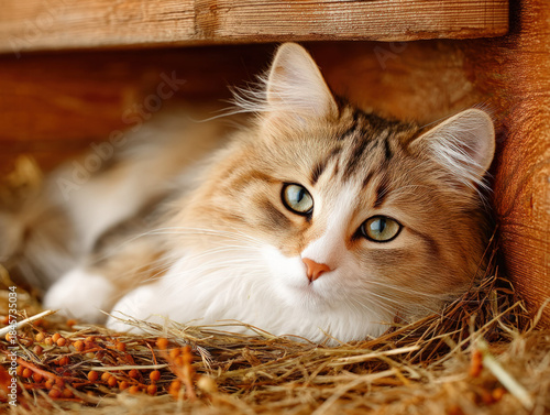 Farm cat in barn