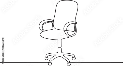 Comfortable Office Seating Line Drawing Productivity Concept