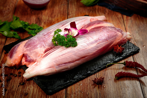 Fotografi Fresh Raw Beef Tenderloin for Gourmet Meal Preparation
