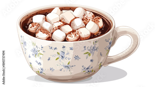 Charming Hot Chocolate Mug Vector Illustration for Creative Design Projects