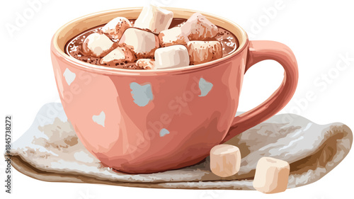 Cozy Hot Chocolate Mug Vector Illustration