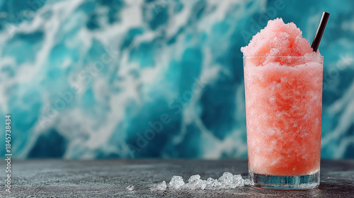 Pink drink with crushed ice...