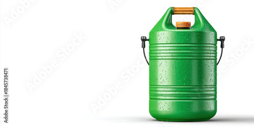 Rain barrel isolated on whi...