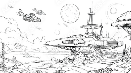 Embracing Tomorrow: Futuristic Space Colony on Distant Planet
