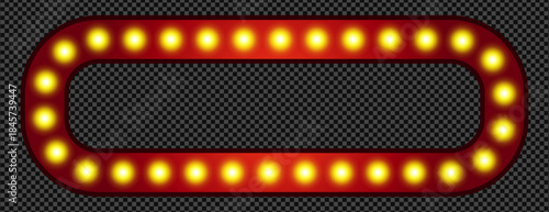 Retro style glowing bulb light set for marquee billboard or cinema casino