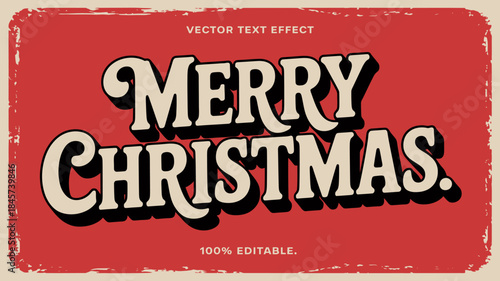 Wallpaper Mural Retro Merry Christmas Vector Text Effect Template Torontodigital.ca