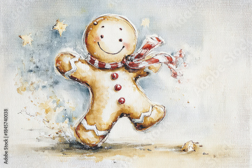 simple watercolor of a ging...