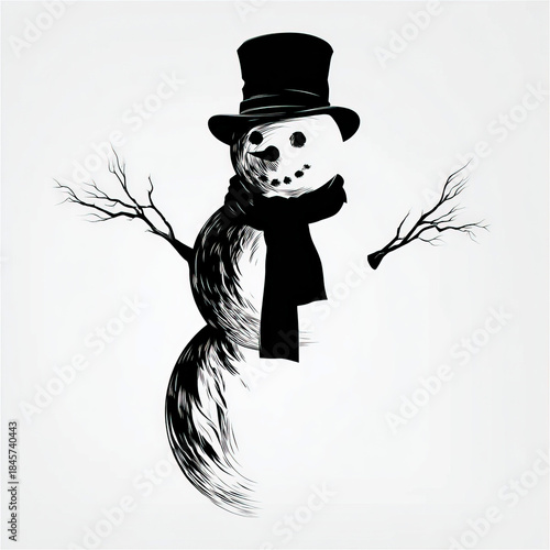 Beautiful Snowman silhouett...