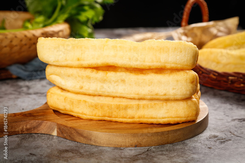 Wallpaper Mural Golden Crispy Traditional Doughnuts on Wooden Board Torontodigital.ca