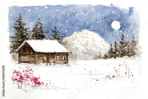 Watercolor painting of a si...