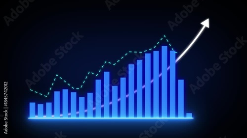 Wallpaper Mural Business growth graph concept in allusive graph chart showing marketing sales profit increasing to future target . Excellent financial status of profit and future financial success. Torontodigital.ca