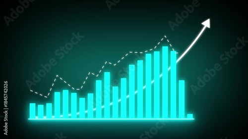 Wallpaper Mural Business growth graph concept in allusive graph chart showing marketing sales profit increasing to future target . Excellent financial status of profit and future financial success. Torontodigital.ca