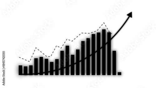 Wallpaper Mural Business growth graph concept in allusive graph chart showing marketing sales profit increasing to future target . Excellent financial status of profit and future target achievement. Torontodigital.ca
