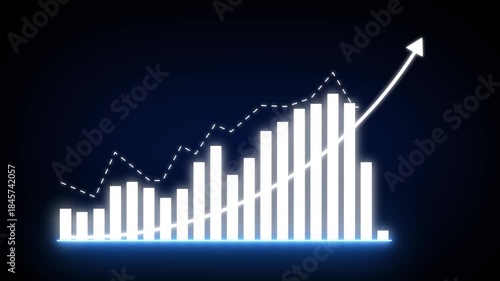 Wallpaper Mural Business growth graph concept in allusive graph chart showing marketing sales profit increasing to future target . Excellent financial status of profit and future target achievement. Torontodigital.ca