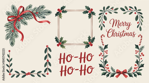 Festive Christmas Frame Designs with Greetings