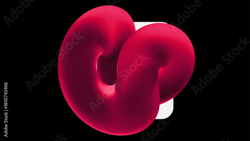 Pink Magenta Liquid Shape Background 3D Abstract Glass Chrome