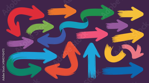 Vibrant Colorful Arrows Pointing in Different Directions