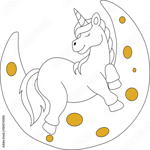 Baby Unicorn coloring page for kids