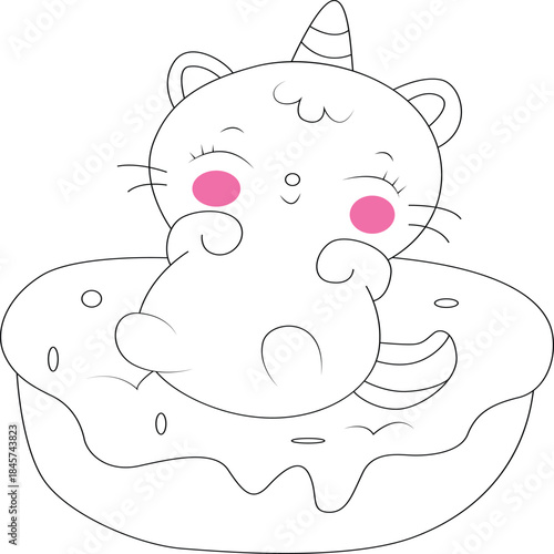 Baby Unicorn coloring page for kids