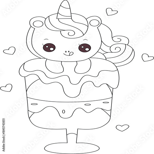 Baby Unicorn coloring page for kids