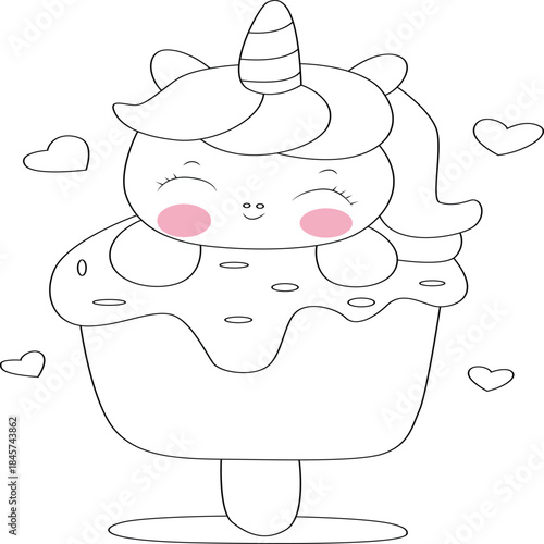 Baby Unicorn coloring page for kids
