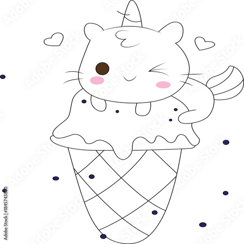 Baby Unicorn coloring page for kids