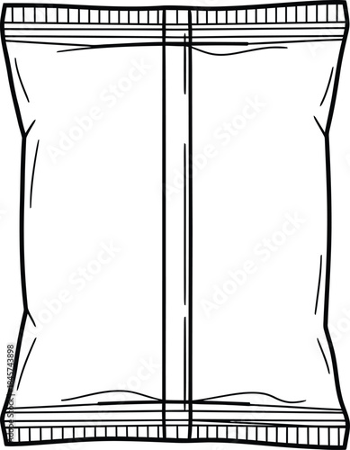 Potato chips pouch outline icons
