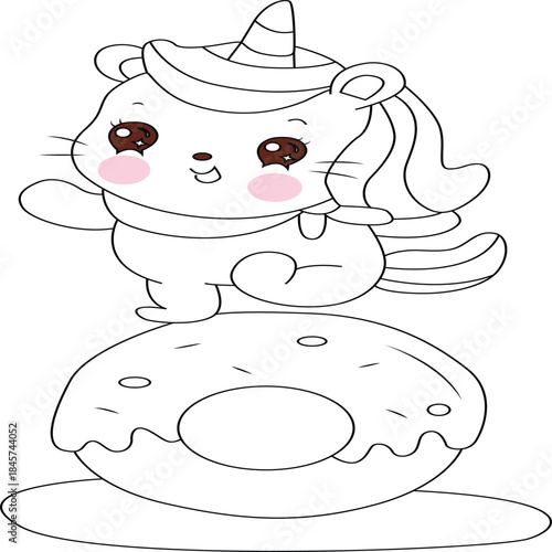 Baby Unicorn coloring page for kids