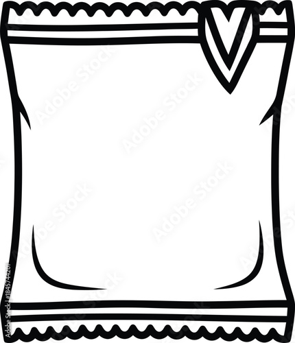 Potato chips pouch outline icons
