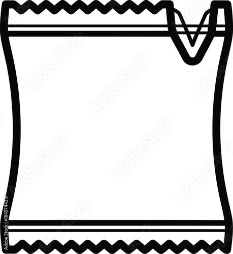 Potato chips pouch outline icons

