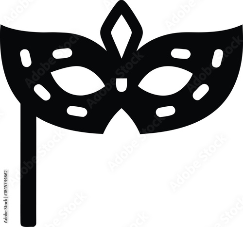 festival disguise mask line art vector illustration on transparent background