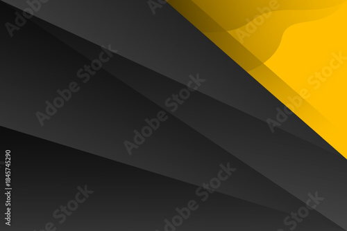 Abstract background with Yellow and black shape color background for template, poster, flyer design. Vector illustration	