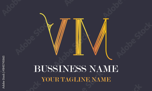 VM V Vm initial logo | initial based abstract modern minimal creative logo, vector template image. luxury logotype logo, real estate homie logo. typography logo. initials logo
