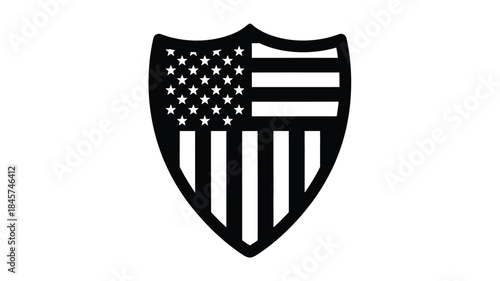 American shield design with stars and stripes a bold graphic silhouette