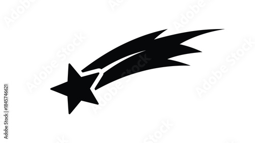 A striking black shooting star design a dynamic cosmic silhouette