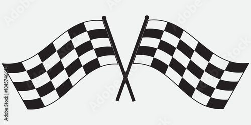 Checkered flag icon isolated on white background. Vector Illustration