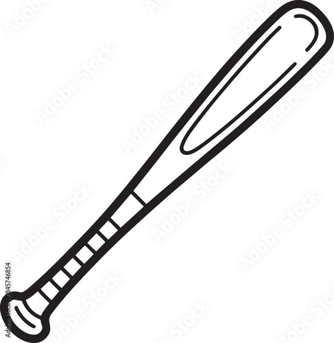 Baseball bat icon, wooden sports equipment for playing baseball or softball game