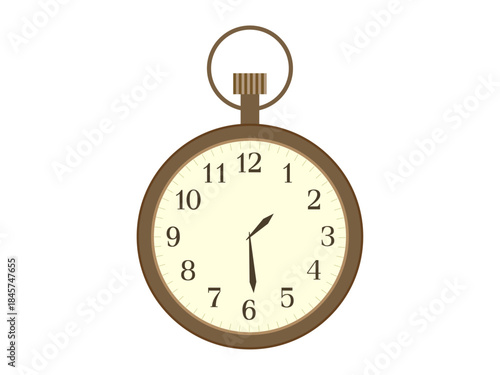 レトロな懐中時計のイラスト（Retro Pocket Watch Illustration）
